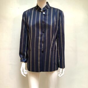 Jasper Conran Silk Linen Blend Mandarin Collar Blazer Silk Linen Blend Italy